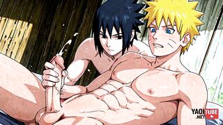 Naruto x Sasuke raw uncensored yaoi hentai cartoon creampie boruto teen