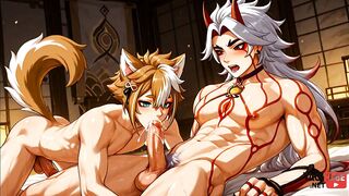 Itto and Gorou cum dripping yaoi pic collection