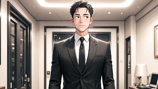 Mature CEO Fu*kks Twink Femboy in Office Creampie Bloody Bareback