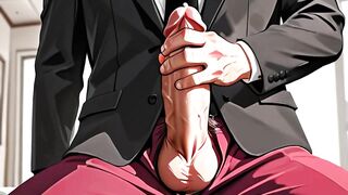 Mature CEO Fu*kks Twink Femboy in Office Creampie Bloody Bareback