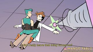 Hot agent gets wrecked by evil doctor's big cock until he's dripping raw