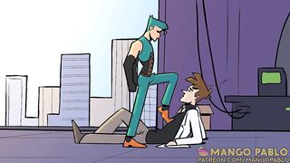 Hot agent gets wrecked by evil doctor's big cock until he's dripping raw