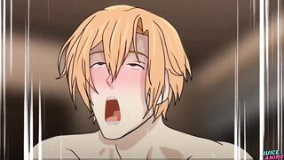 Sasaki and Miyano 2 forced my femboy boyfriend to choke on my big dick raw creampie Bbara