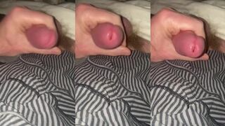 Gay cumshot floods striped trunk briefs messily online