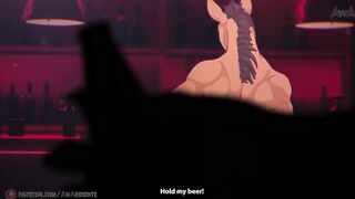 Furry gay stallion jerks off at wild sex party cartoon yiff animation