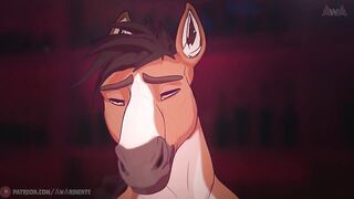 Furry gay stallion jerks off at wild sex party cartoon yiff animation