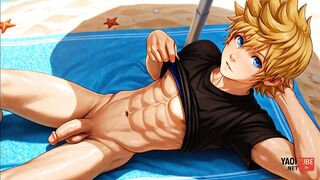 Roxas destroyed by brutal gay Kingdom Hearts hentai cumshots