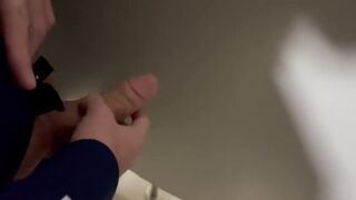 Straight guy destroyed in public toilet while jerking off caught in the act