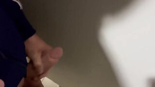 Straight guy destroyed in public toilet while jerking off caught in the act