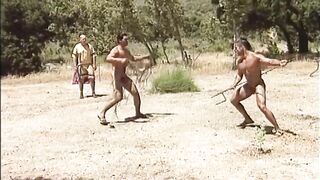 Naked muscle jocks battle to capture prize in Greek games