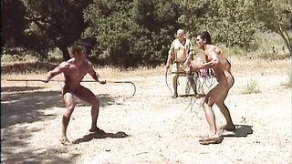 Naked muscle jocks battle to capture prize in Greek games