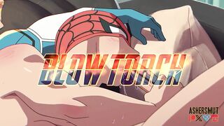 Blow torch Spider-Man & Human Torch yaoi animation teaser gangbanged