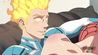 Blow torch Spider-Man & Human Torch yaoi animation teaser gangbanged