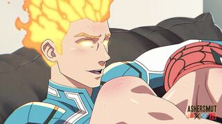 Blow torch Spider-Man & Human Torch yaoi animation teaser gangbanged