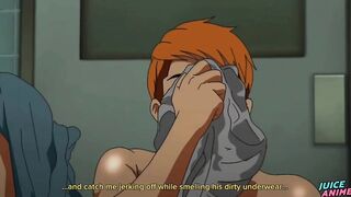 Bear Daddy ruins Christian twink sniffing his stinky underwear raw anime bareback