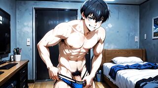 Blue Lock Yaoi Isagi Yoichi raw twink gushing cum cartoons
