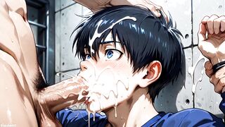 Blue Lock Yaoi Isagi Yoichi raw twink gushing cum cartoons