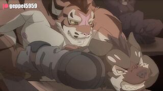 Dirrty swordman gets ass plowed in gay furry animation