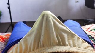 Throbbing Precum Leak While Big Thick Uncut Cock Gets Jerked Off Hard