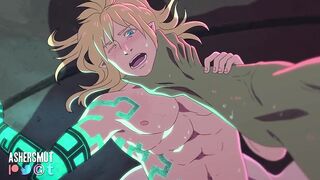 Link gets impaled by Ganon's demon sword in raw gay anime yaoi