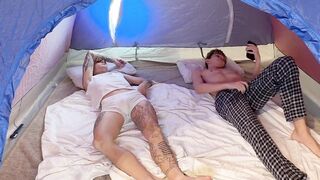 Twink Student Gets Licked Cute Underwear Then Deepthroated Big Dick Fucked Creampie Outside Tent