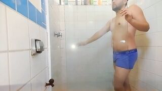 Bathroom Confessions Cum and Piss in Underwear Gagged Squirting Again