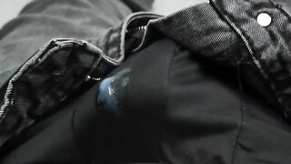 Hands-free cum in underwear blown load mess solo gay jerk off