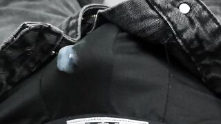 Hands-free cum in underwear blown load mess solo gay jerk off