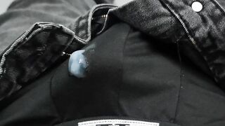 Hands-free cum in underwear blown load mess solo gay jerk off