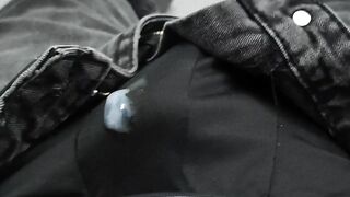 Hands-free cum in underwear blown load mess solo gay jerk off