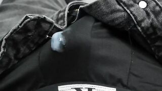 Hands-free cum in underwear blown load mess solo gay jerk off