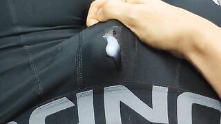 Gay cumshot ruined my Under Armour compression shorts
