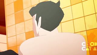 Bolin and Wei destroyed after gym session thick cum gushing in yaoi hentai