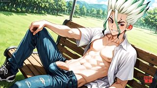 Senku Destroyed Twink's Bareback Creampie Anal