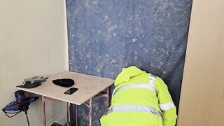 Tradie Boy worshipped after work by daddy with big dick