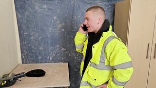 Tradie Boy worshipped after work by daddy with big dick