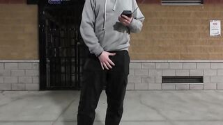 Skater femboy soaks you while cum drips on your face in public
