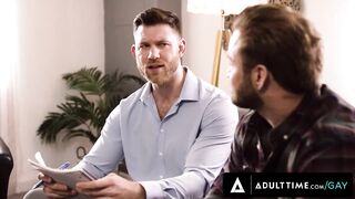 Therapist Caden Jackson destroys straight client Bruce Jones with brutal first gay anal bareback