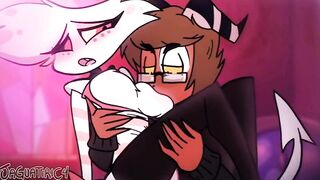 Angel Hazbin Hotel x OC gets destroyed gushing throats gaping creampie