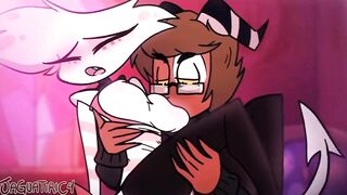Angel Hazbin Hotel x OC gets destroyed gushing throats gaping creampie