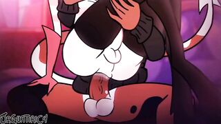 Angel Hazbin Hotel x OC gets destroyed gushing throats gaping creampie