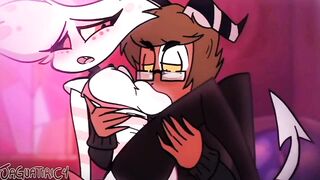 Angel Hazbin Hotel x OC gets destroyed gushing throats gaping creampie