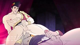 Daddy's thick cock wrecks me in gay cartoon rough anal