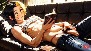 Finn Ames the femboy twink gets destroyed in Mashle gay hentai