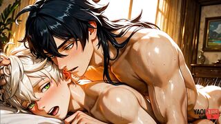 Genshin Impact Bennett Yaoi Twink Gets Destroyed Bareback and Creampied
