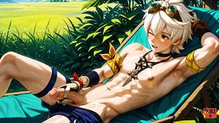 Genshin Impact Bennett Yaoi Twink Gets Destroyed Bareback and Creampied
