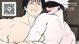 Animated Toei Gojo gets destroyed by Toji's thick cock on lap
