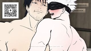 Animated Toei Gojo gets destroyed by Toji's thick cock on lap