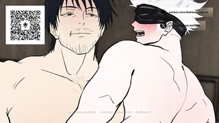 Animated Toei Gojo gets destroyed by Toji's thick cock on lap
