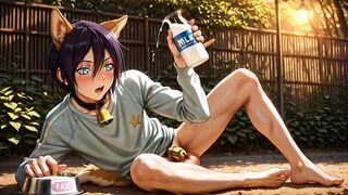 Noragami Yaoi raw Yato gagging on thick cum